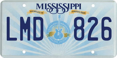 MS license plate LMD826