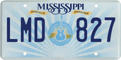 MS license plate LMD827