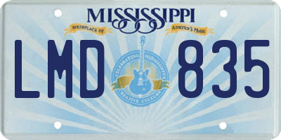 MS license plate LMD835