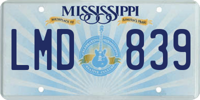 MS license plate LMD839