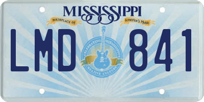 MS license plate LMD841