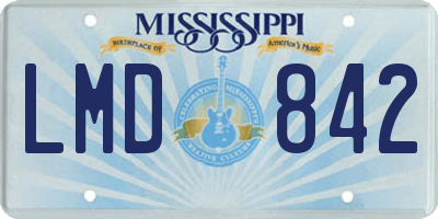 MS license plate LMD842