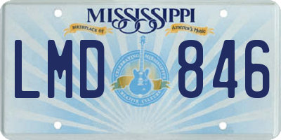 MS license plate LMD846