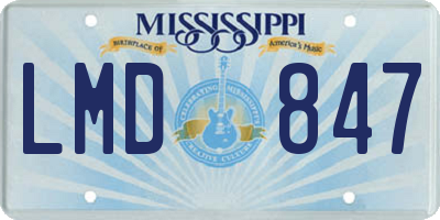 MS license plate LMD847