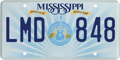 MS license plate LMD848