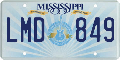 MS license plate LMD849