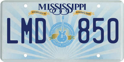 MS license plate LMD850