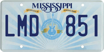 MS license plate LMD851