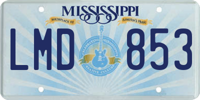 MS license plate LMD853