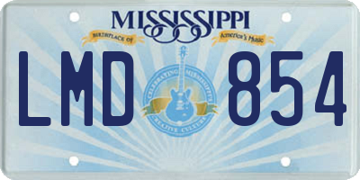 MS license plate LMD854