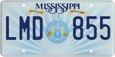 MS license plate LMD855