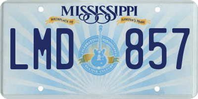 MS license plate LMD857