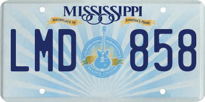MS license plate LMD858