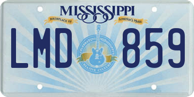 MS license plate LMD859