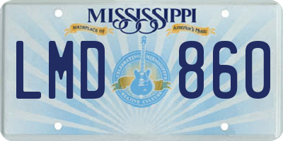 MS license plate LMD860