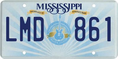MS license plate LMD861