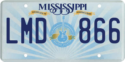 MS license plate LMD866