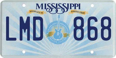 MS license plate LMD868