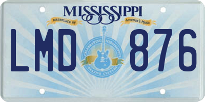 MS license plate LMD876