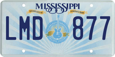 MS license plate LMD877