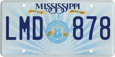 MS license plate LMD878
