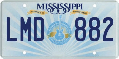 MS license plate LMD882