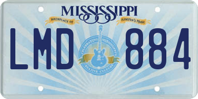 MS license plate LMD884