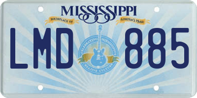 MS license plate LMD885