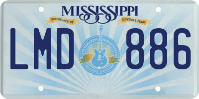 MS license plate LMD886