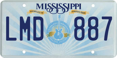 MS license plate LMD887