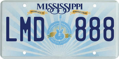 MS license plate LMD888
