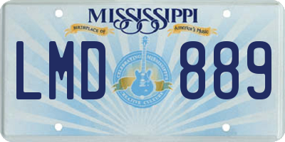 MS license plate LMD889