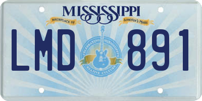 MS license plate LMD891