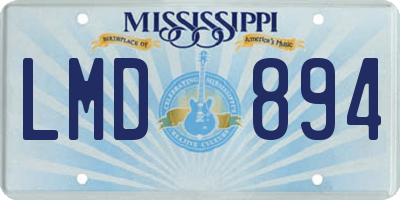 MS license plate LMD894