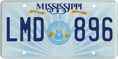 MS license plate LMD896