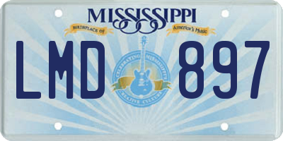 MS license plate LMD897