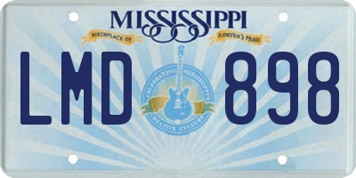 MS license plate LMD898
