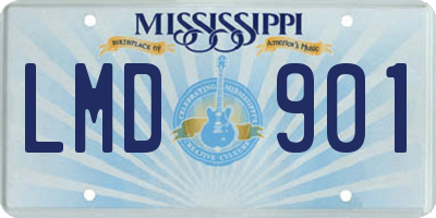 MS license plate LMD901