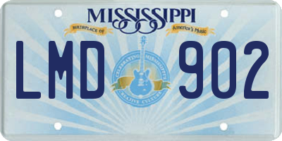 MS license plate LMD902