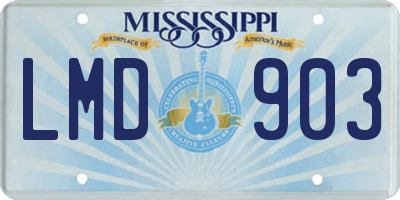 MS license plate LMD903