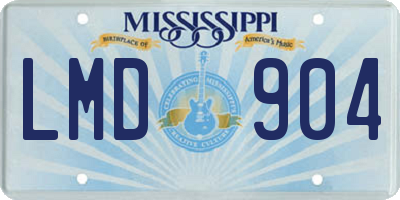 MS license plate LMD904