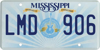 MS license plate LMD906