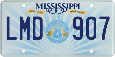 MS license plate LMD907