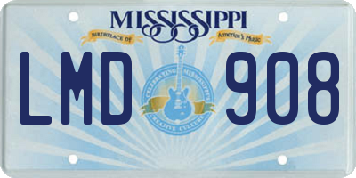 MS license plate LMD908
