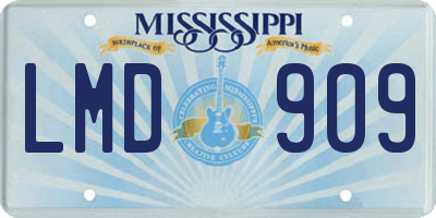 MS license plate LMD909