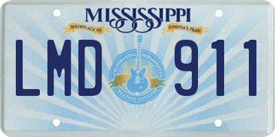 MS license plate LMD911
