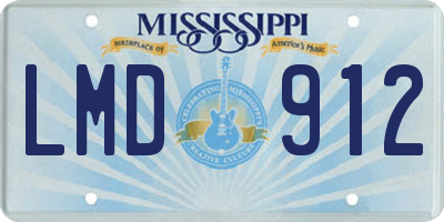 MS license plate LMD912