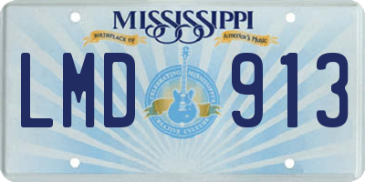 MS license plate LMD913