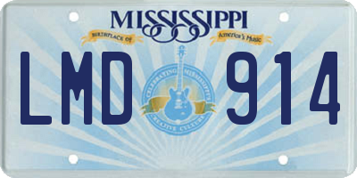 MS license plate LMD914