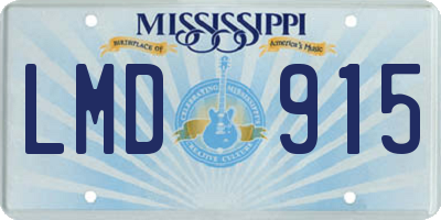 MS license plate LMD915